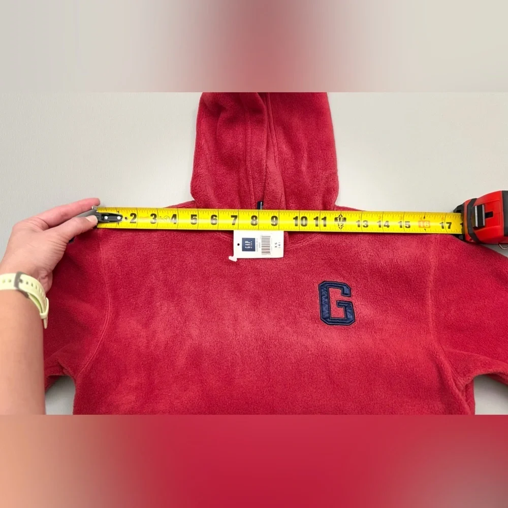 GAP Kids red fleece hoodie in size XS (4)